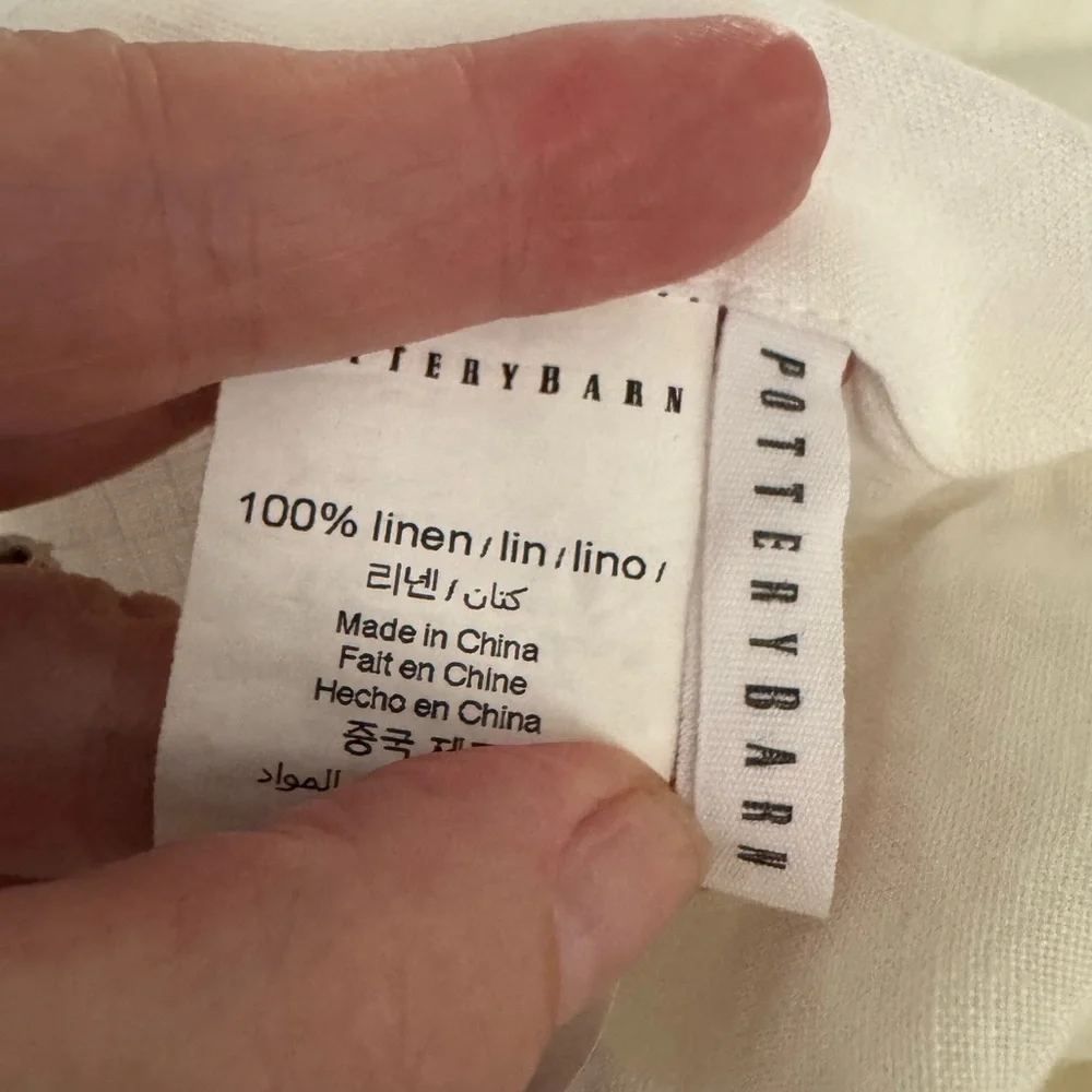 Pair of Pottery Barn Linen Euro Pillow Sham 26 X 26 - Picture 2 of 6